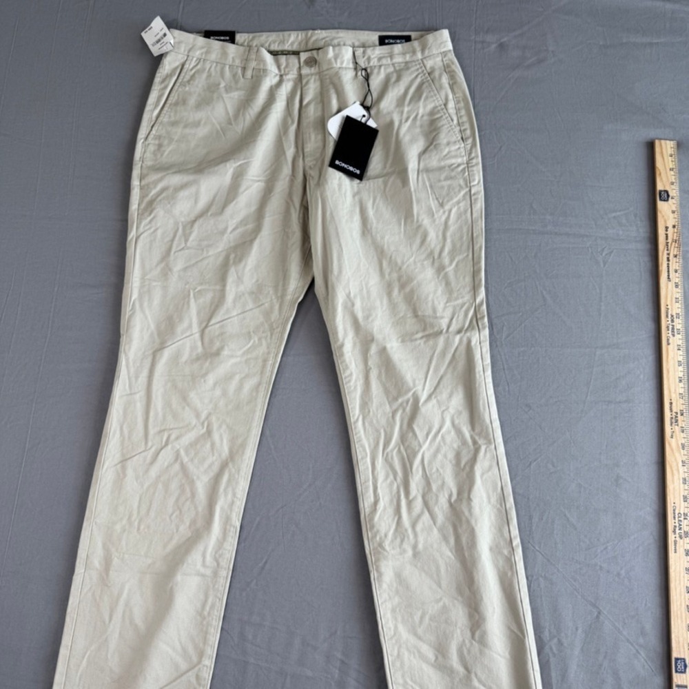 Bonobos Chinos Pants Mens‎ 38/36 Slim Stretch Washed Beige New with Tags